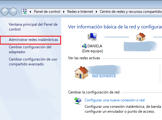 Eliminar Redes Windows Vista