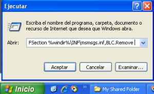 Quitar Windows messenger de windows xp