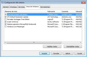 Quitar programas del inicio de Windows 7