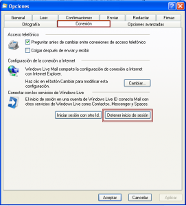 Quitar desvincular eliminar mi cuenta del MSN de Windows Live Mail