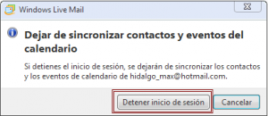 Quitar desvincular eliminar mi cuenta del MSN de Windows Live Mail