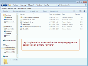 Modificar Personalizar y añadir opciones al Menú Enviar A Windows 7