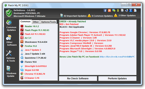 Patch my PC, buscar actualizaciones de todos los programas instalados