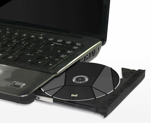 Diseñador crea un mouse que se puede guardar en la unidad de CD-ROM