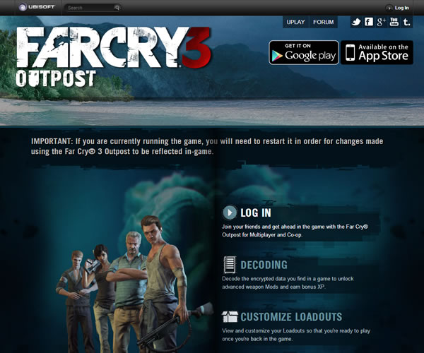 Far Cry 3 Outpost - aplicación para iOS y Android