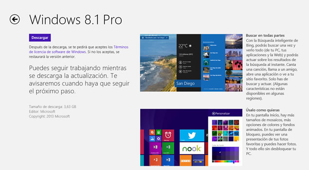 Porque la actualización de Windows 8.1 no aparece en la tienda de Windows