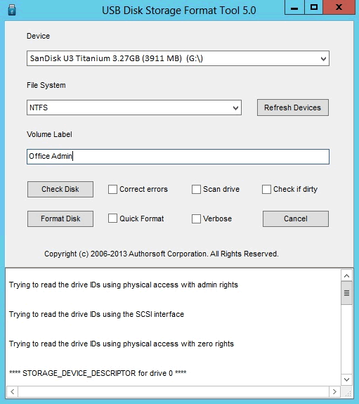 Formatear pendrive